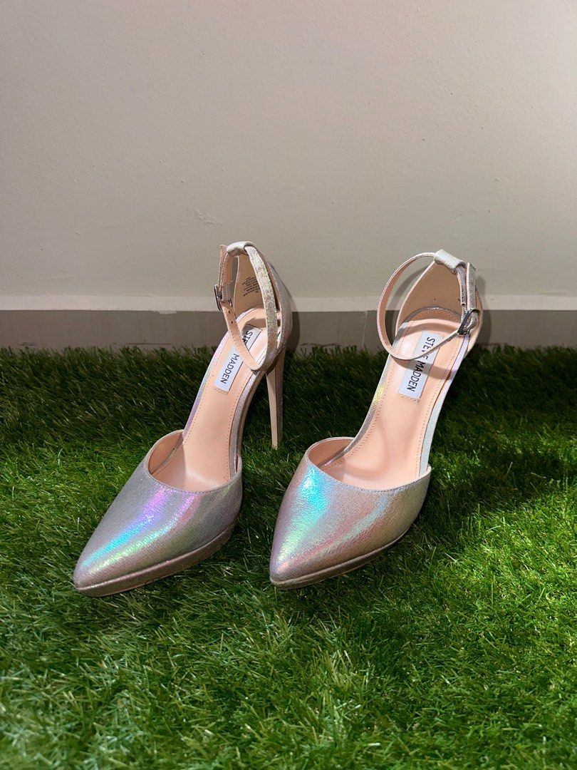 Steve madden store silver metallic heels