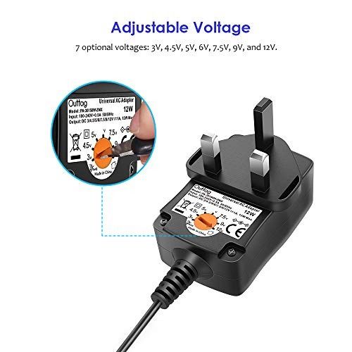 Outtag 12W 3-12v AC Adapter Power Adaptor Charger Universal Power