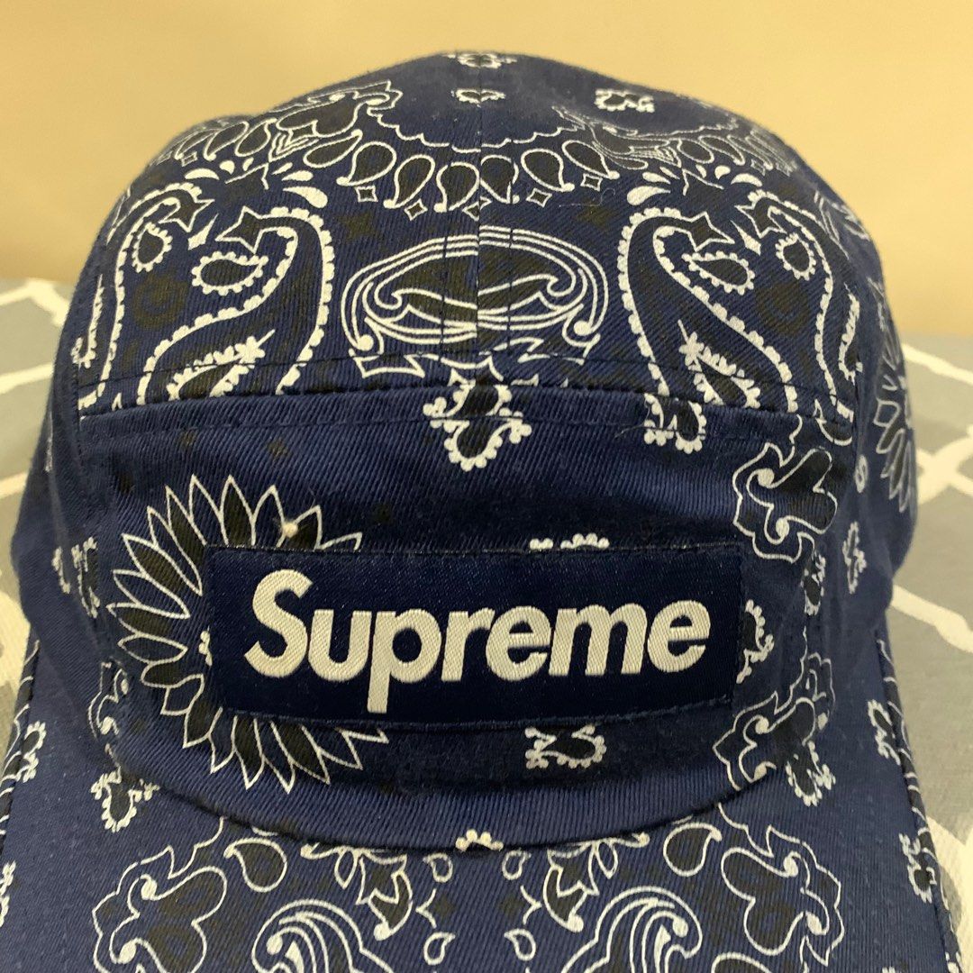 正規品格安】 Supreme - supreme bandana camp cap navy jsb