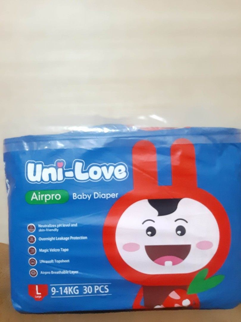 UNILOVE AIPRO LARGE TAPE 30PCS. (Category: Diapers & Baby Wipes) located in Manila. Submitted by sweetieteapascua (Listing ID 1244255564, Image 1). Description: UNILOVE AIPRO LARGE TAPE 30PCS-270 MANUFACTURED DATE 2023 EXPIRATION DATE 2026 PAYMENT-COD, GCASH, BANKTRANSFER https://m.me/sweetietea.pascua.