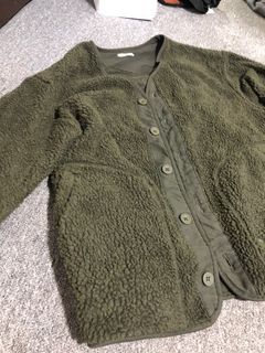 Uniqlo Fleece Cardigan Jacket Army Green