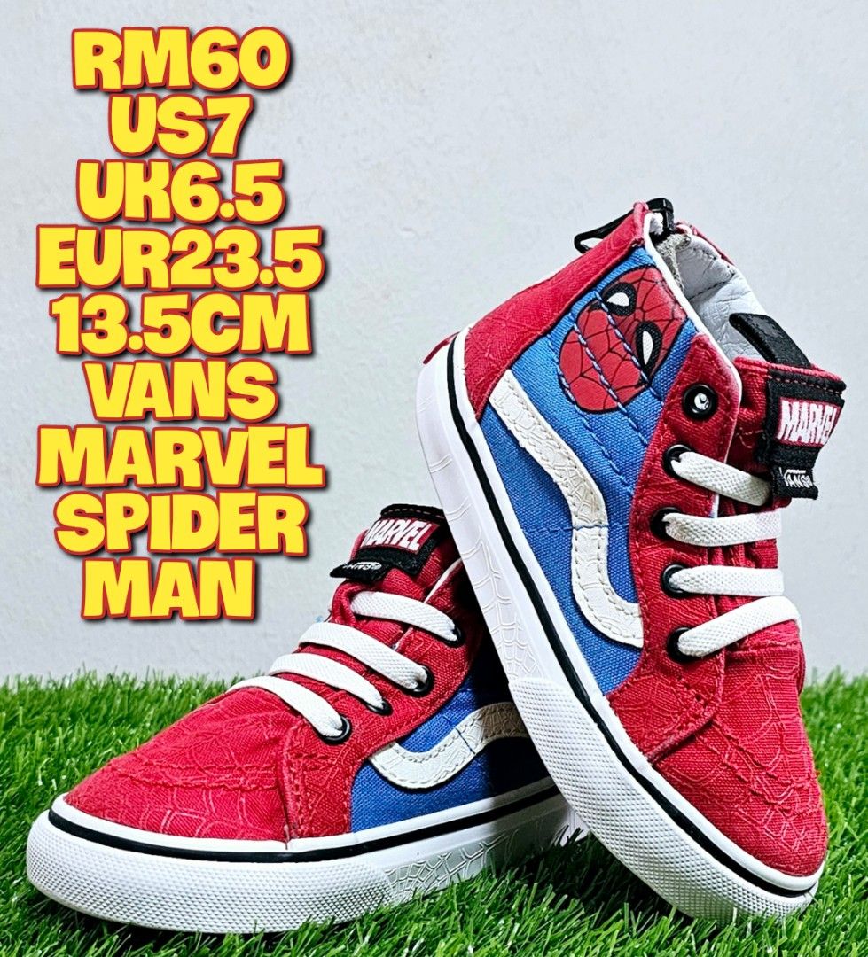 Vans spiderman shoes kids cheap