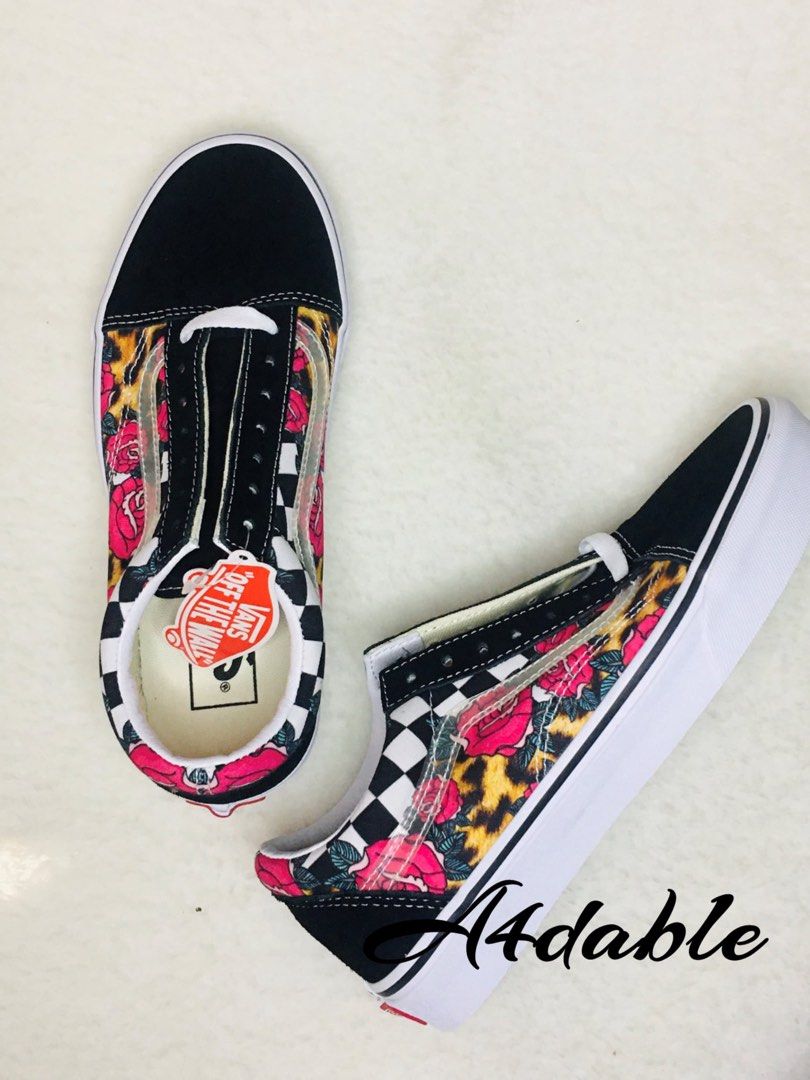 Vans old skool checkerboard rose sale