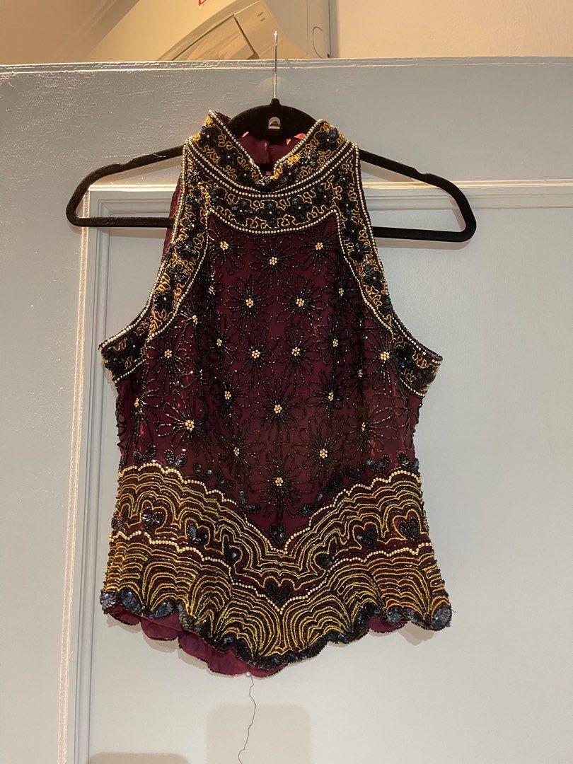 Vintage beaded top Women s Fashion Tops Blouses on Carousell