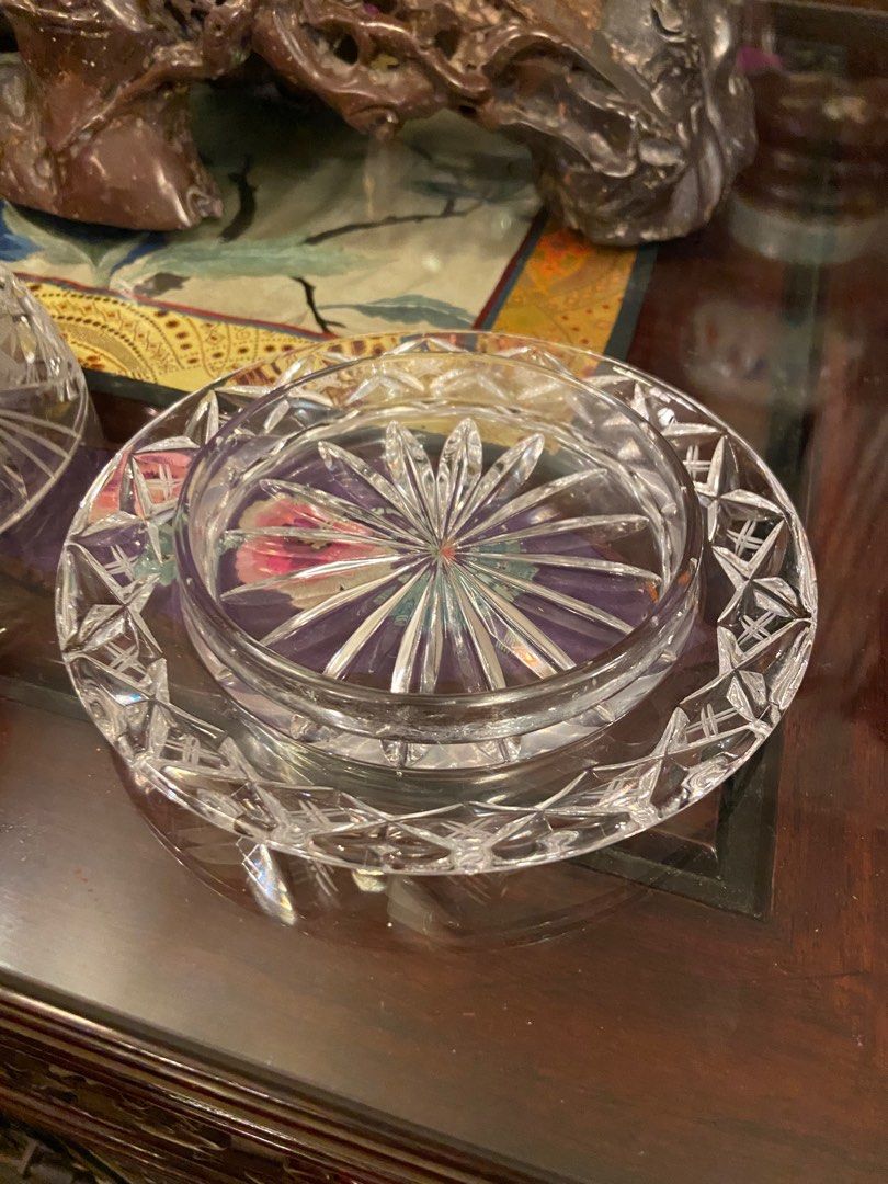 vintage crystal butter dish with lid, Hobbies & Toys, Memorabilia