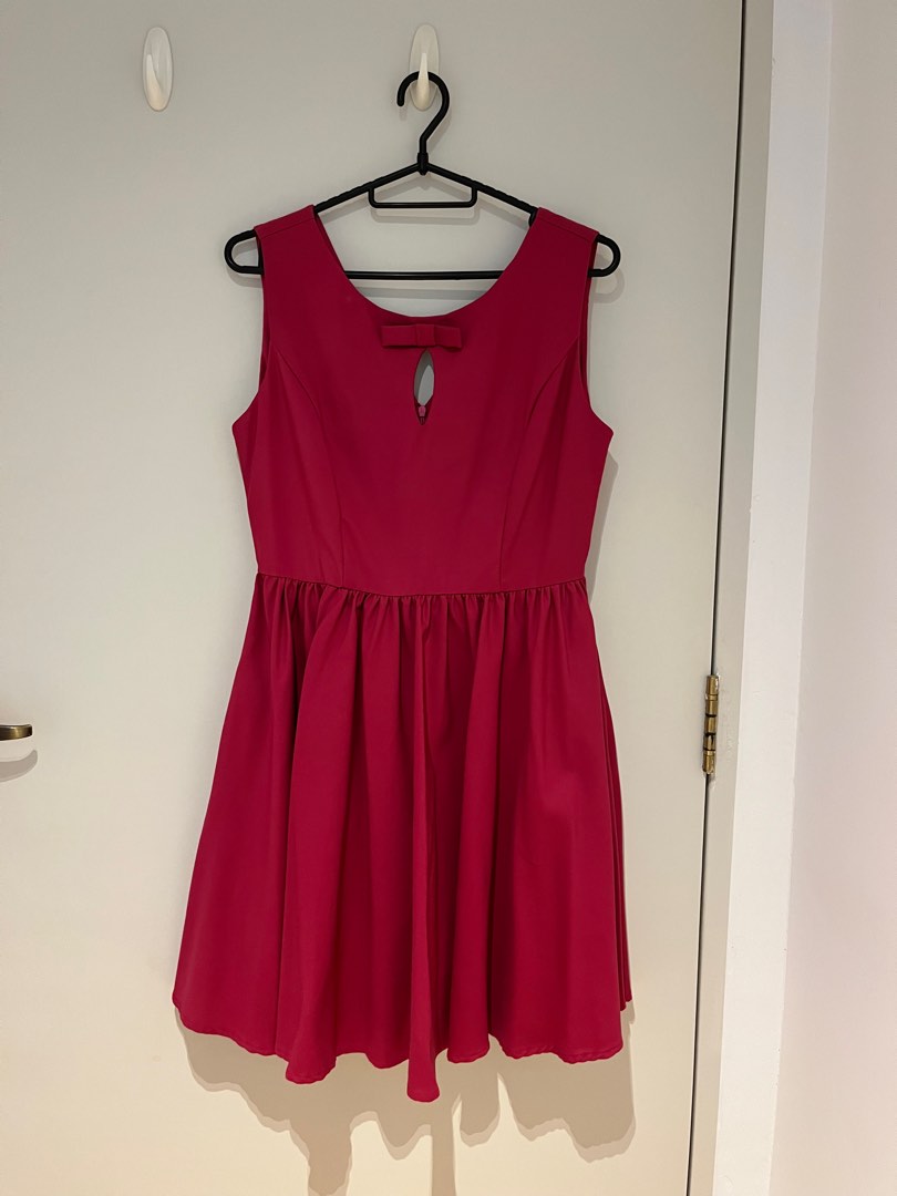 Vintage red tea dress L size, Women's Fashion, Dresses & Sets, Dresses ...