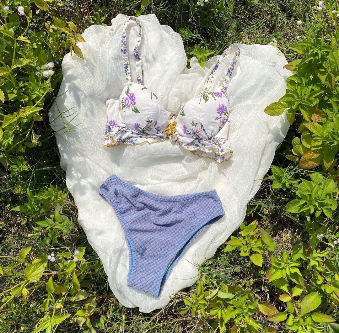 White floral bikini clearance