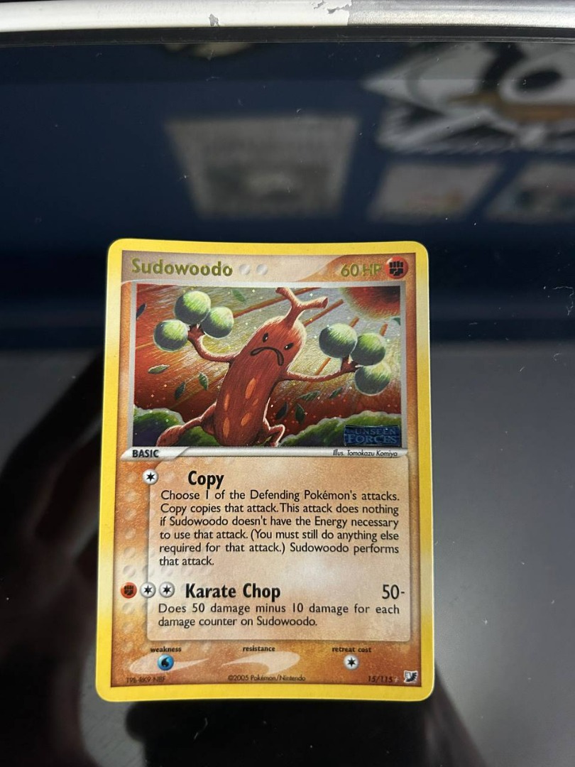 WTS Sudowoodo - Pokemon unseen forces, pokemon card, Hobbies & Toys, Toys &  Games on Carousell