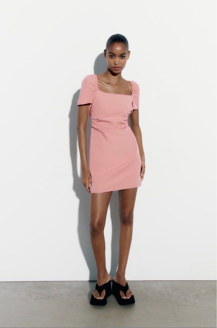 ZARA LINEN BLEND SHORT DRESS, Women's Fashion, Dresses & Sets, Dresses on  Carousell