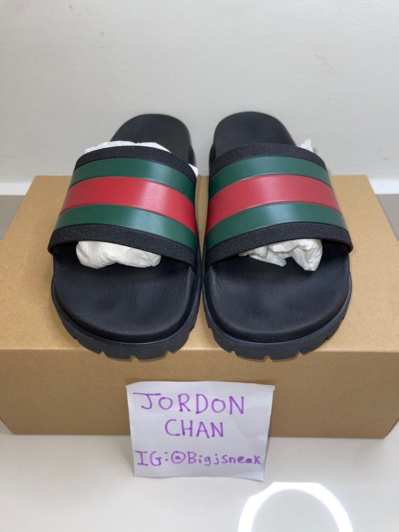 Gucci web slide black on sale