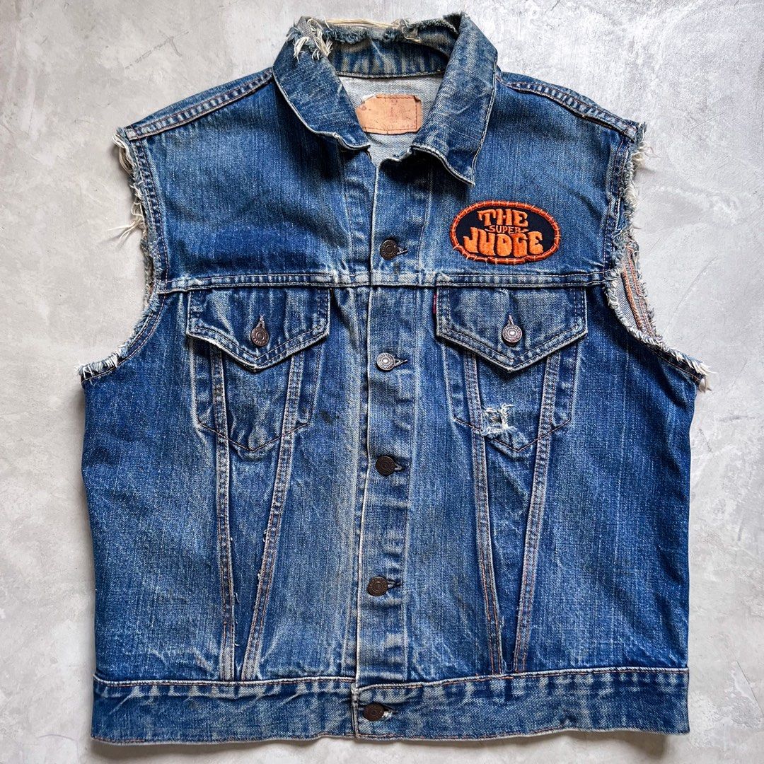 1960s Levi's 70505 BigE Cutoff Denim Vest,O Stamp丹寧背心, 他的