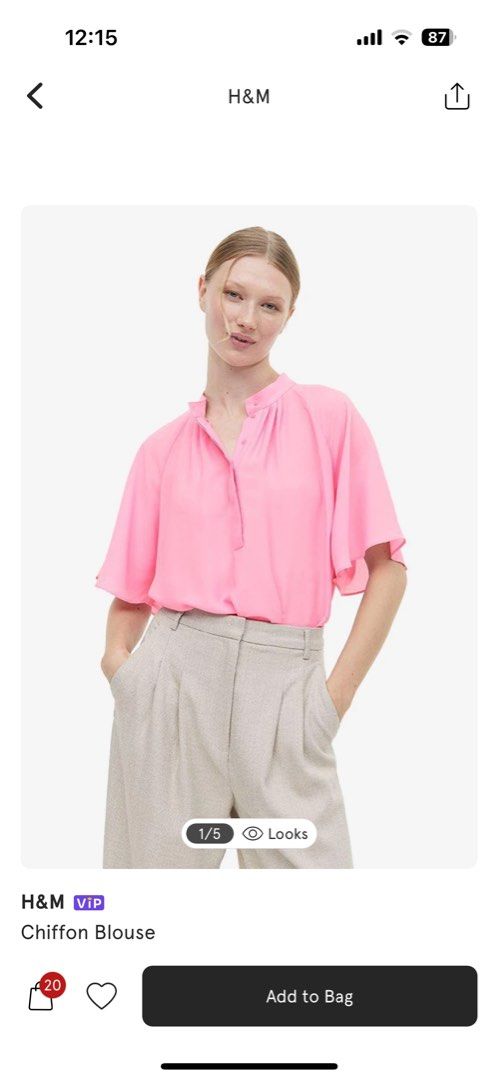 H and deals m pink blouse