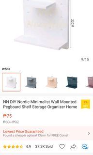 4 pcs. DIY Nordic Minimalist Wall-Mounted Pegboard (White, Plastic)