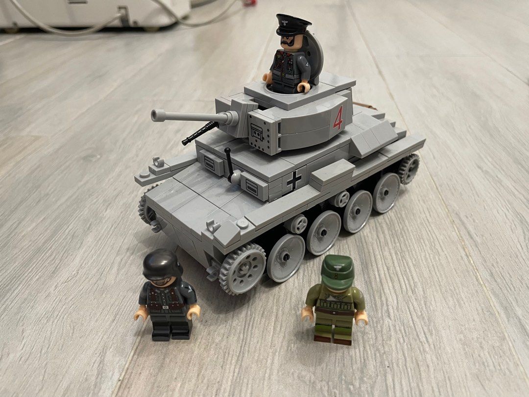 輕型坦克高還原二戰坦克系型積木Lego兼容40兩架, 興趣及遊戲, 玩具