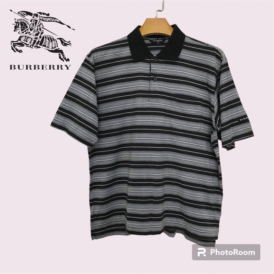 Burberry black golf shirt on sale