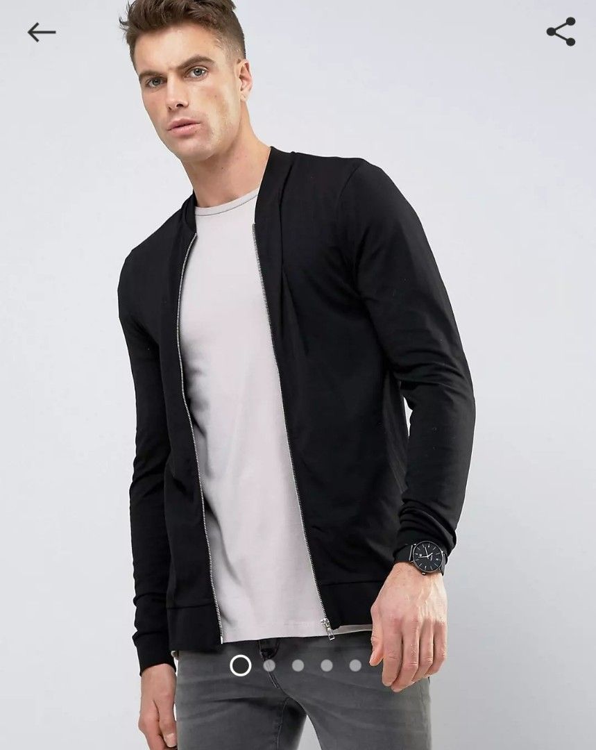 Muscle fit bomber jacket discount