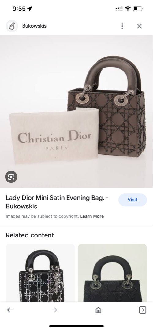 Lady Dior Mini Satin Evening Bag. - Bukowskis