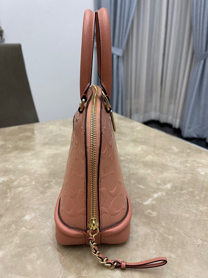 Coach signature debossed patent leather mini sierra 2025 satchel