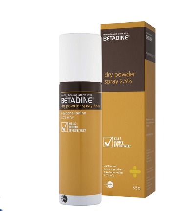 Betadine Dry Powder Spray 55G, Health & Nutrition, Medical Supplies ...