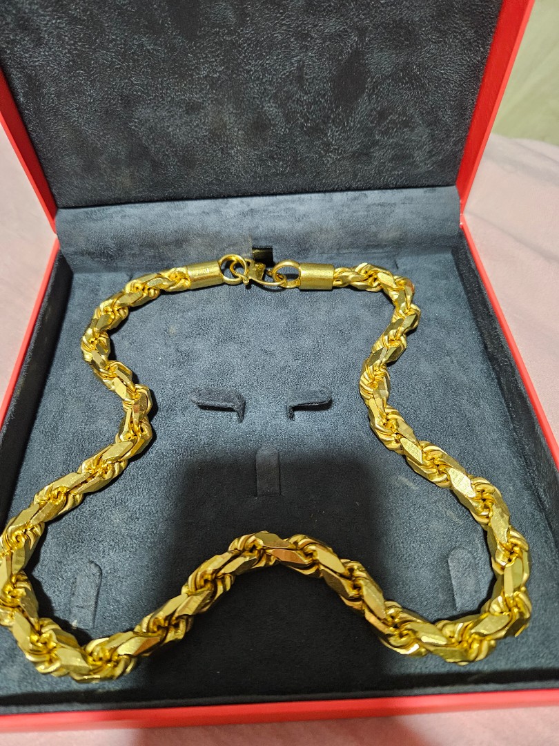 Real 22K gold chain necklace 21 Inches Gold Chain with Hallmark Weight 19.5  Gram