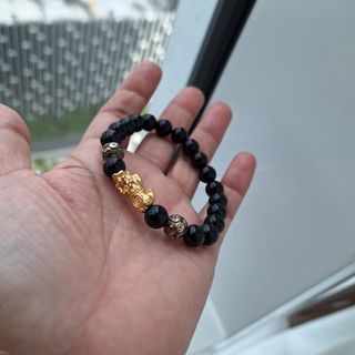 Mala Tree Crystal Shop Black Obsidian Piyao Money Ball Bracelet with Official Receipt