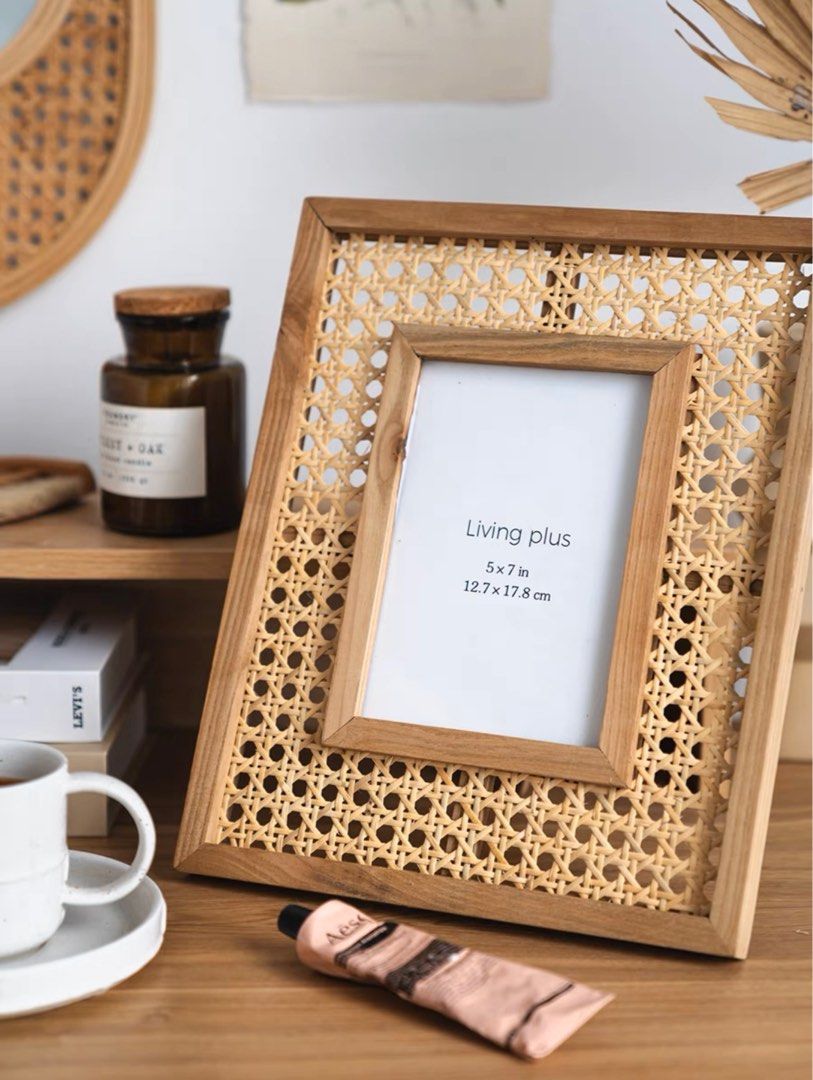 BNIB rattan photo frame, Furniture & Home Living, Home Decor, Frames ...
