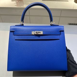 Hermes Birkin 25 Handbag 8U Blue Glacier And 8W Rose Azalee Epsom SHW