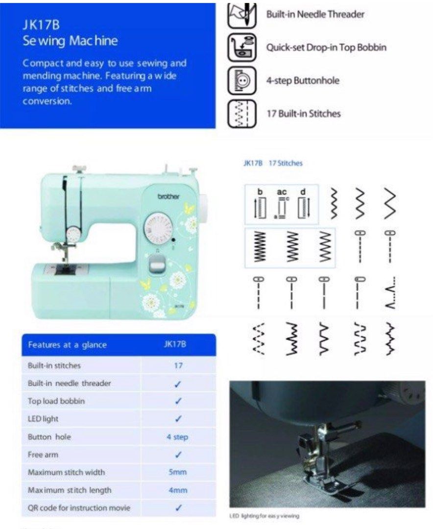 Brother Sewing Machine JK17B, Hobbies & Toys, Stationery & Craft, Craft