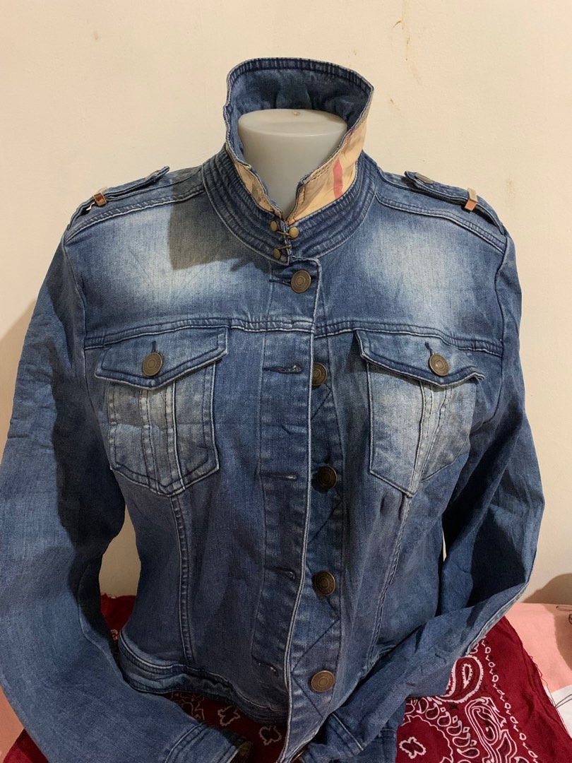 Women's burberry denim jacket hot sale