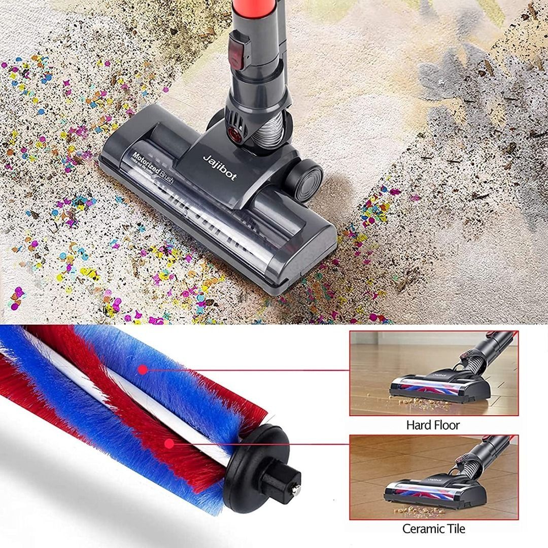 c0457 Jajibot Cordless Vacuum Cleaner 12000Pa Stick Vacuum 2 In 1 Handheld Lightweight Vacuum Cleaner with Rechargeable Li Ion Battery and Power