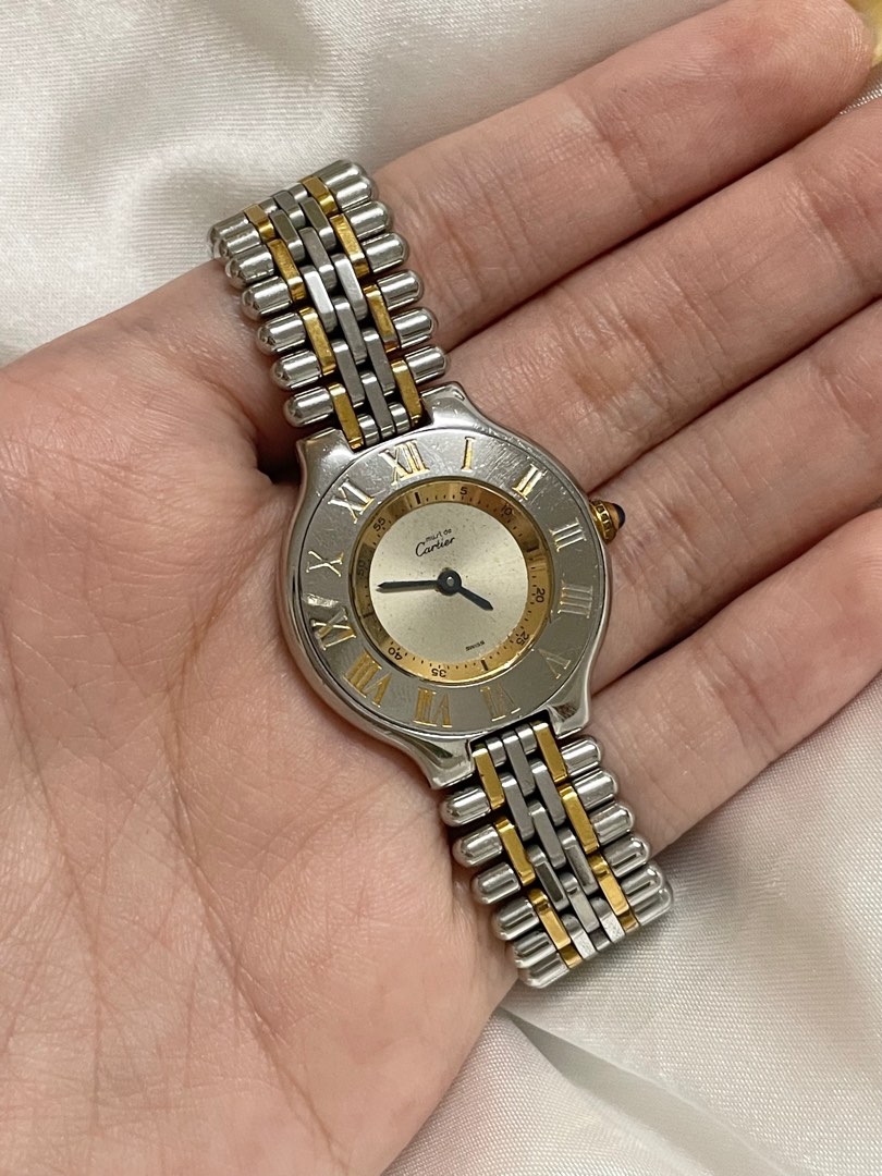 Cartier Must 21 two tone stainless steel watch Luxury Watches on Carousell