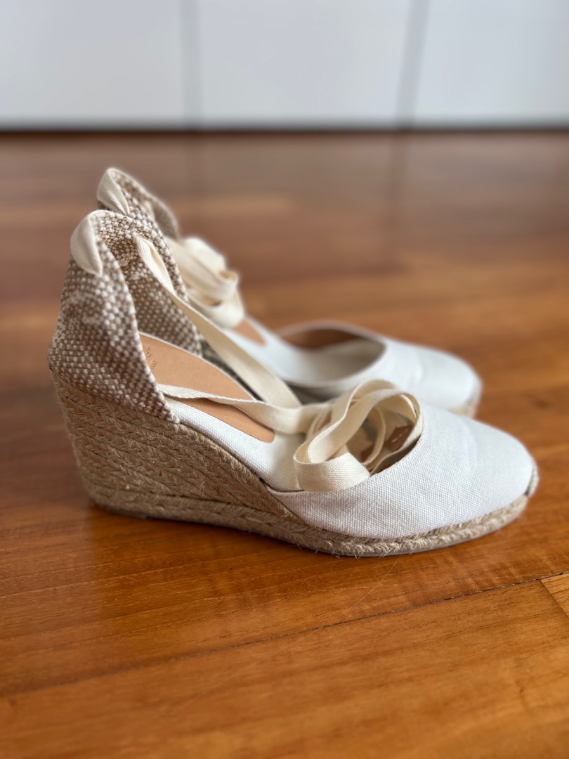 White deals espadrille wedges