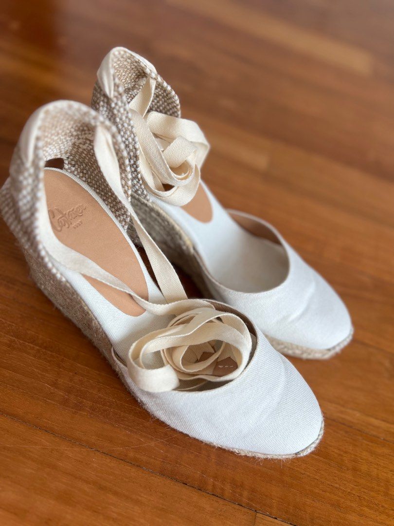 Casta er 80 white espadrille wedges
