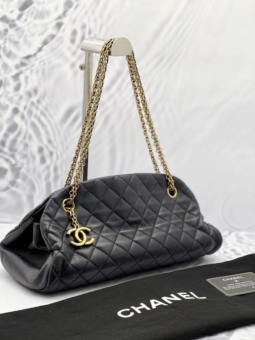 Chanel Just Mademoiselle Maxi Iridescent Leather Bowling Bag