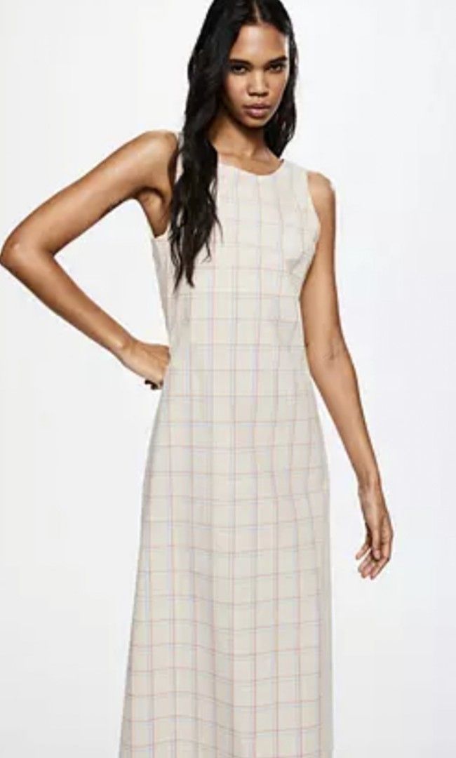 Checked midi dress from Mango Women s Fashion Dresses Sets