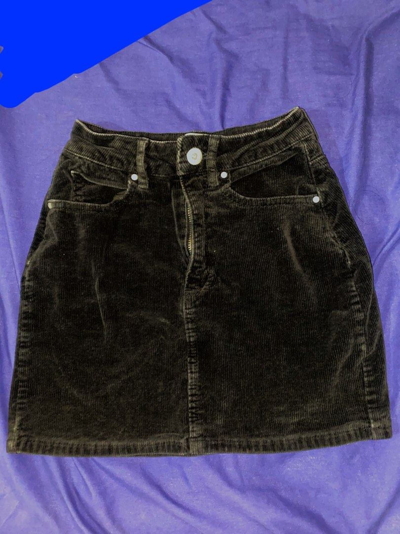 Black corduroy skirt 90s discount
