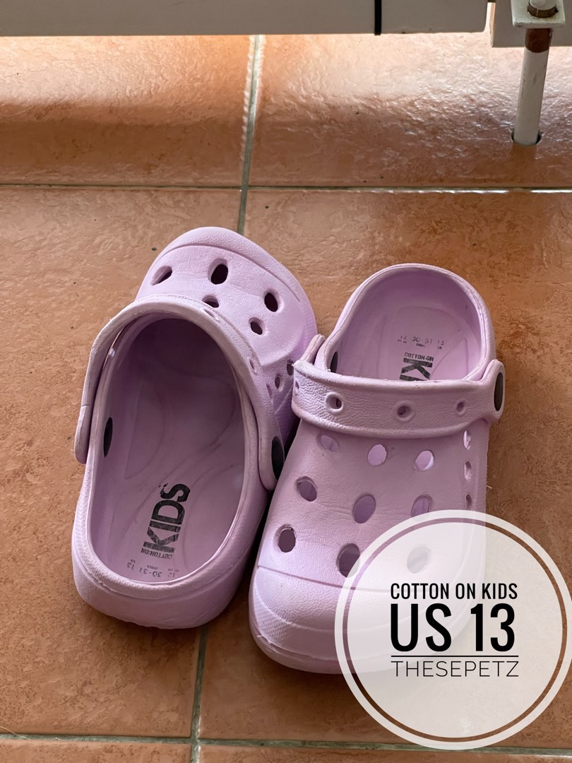 Cotton On Kids Crocs Purple Kasut Budak Babies Kids Babies