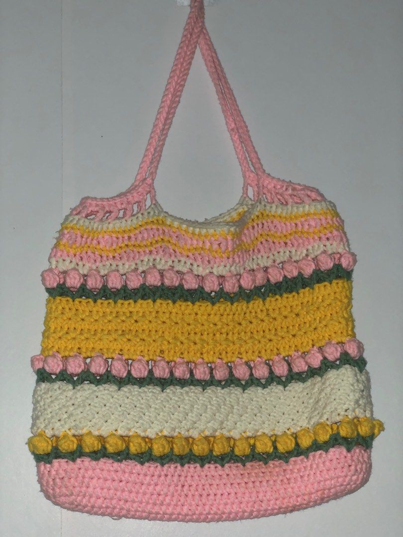 crochet strawberry lemonade crochet handmade bag on Carousell