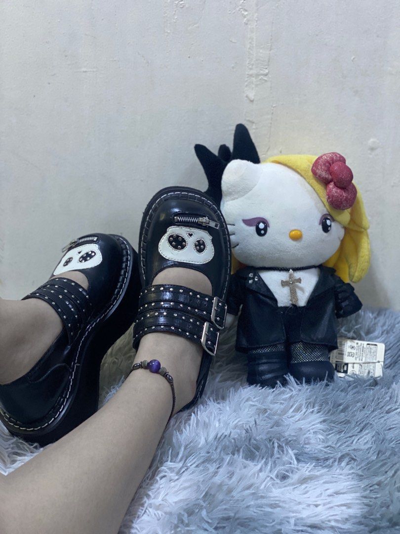 Demonia Emily 222 Skull Zipper Platform Mary Janes Goth Lolita
