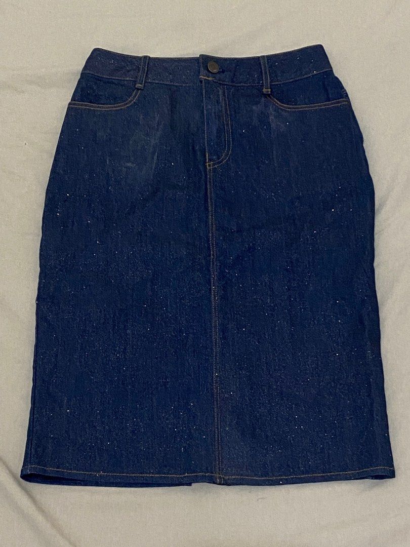 Glitter skirt denim sales