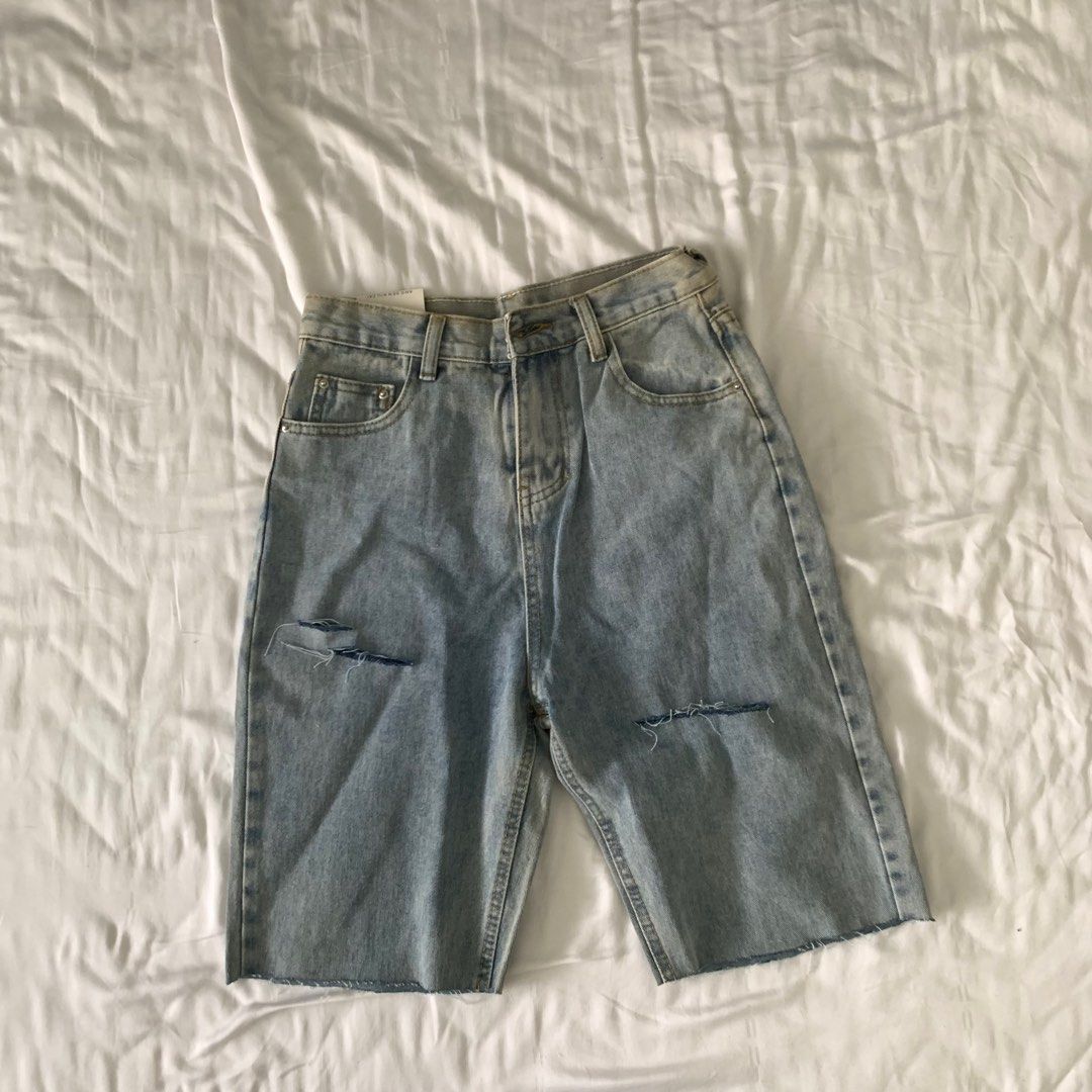 Mens denim clearance biker shorts