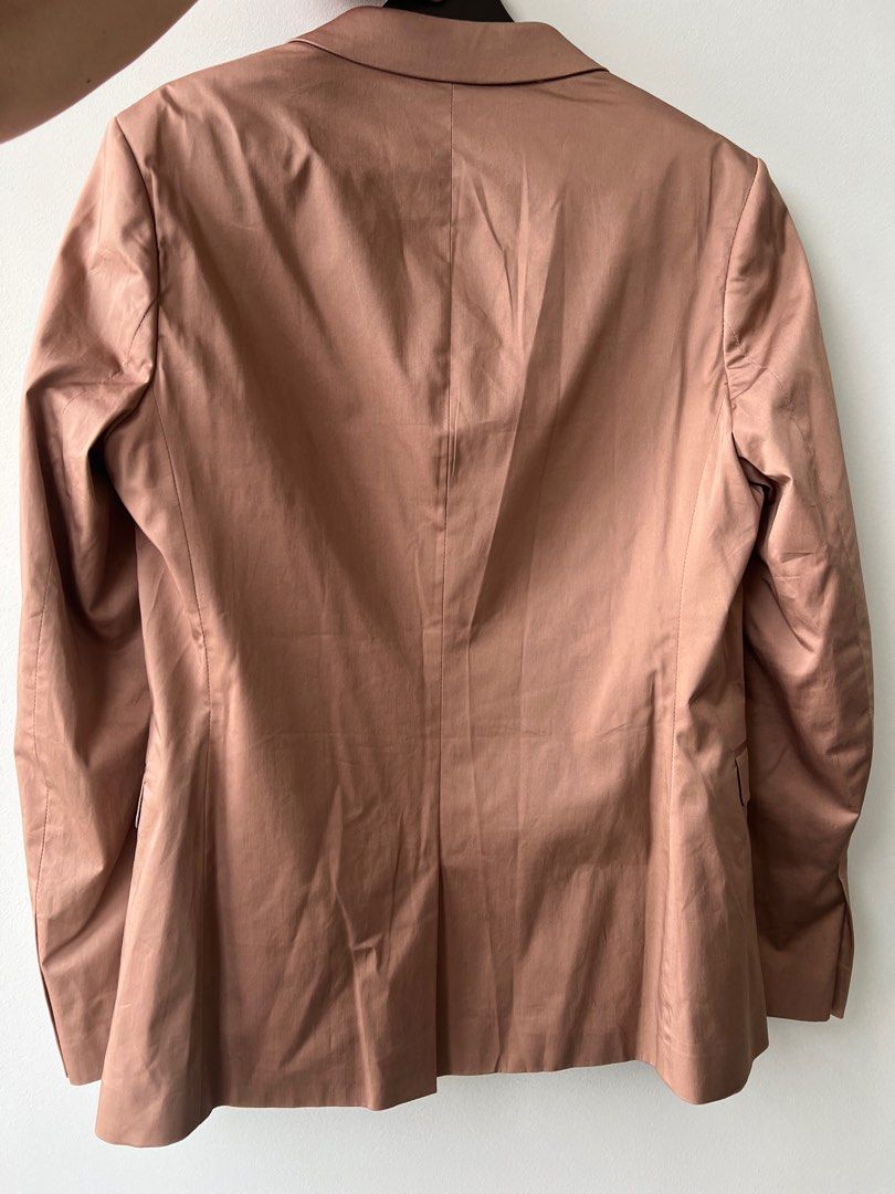 Devils Advocate Mens dark beige cotton skinny smart blazer with