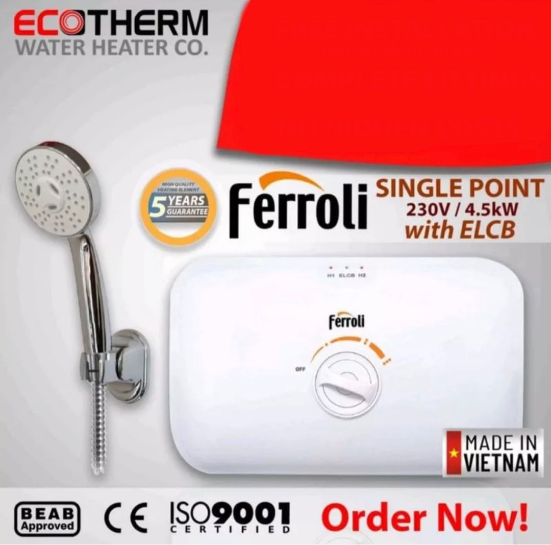 Ecotherm Water Heater 4.5kW, TV & Home Appliances, Water Heater ...