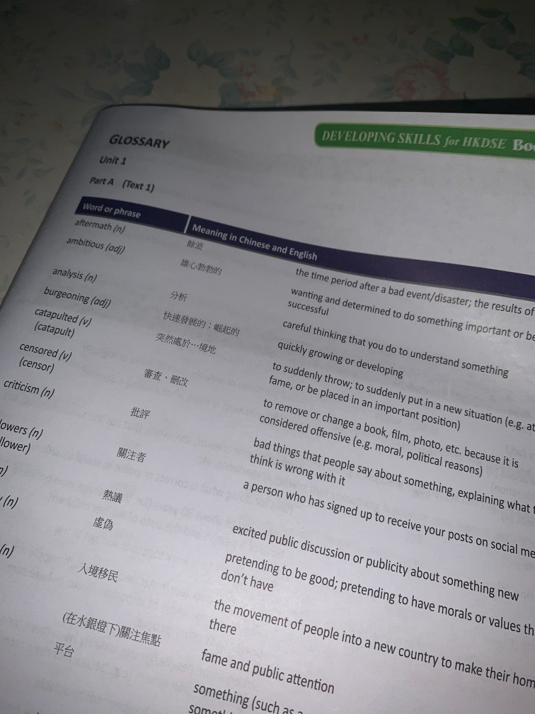 English Language 5**, HKDSE 2024, 興趣及遊戲, 書本 & 文具, 書本及雜誌 補充練習 Carousell