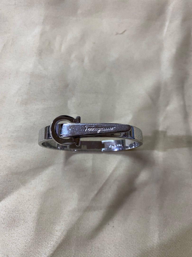 Ferragamo Silver Bangle Bracelet Women s Fashion Jewelry Organizers Bracelets on Carousell
