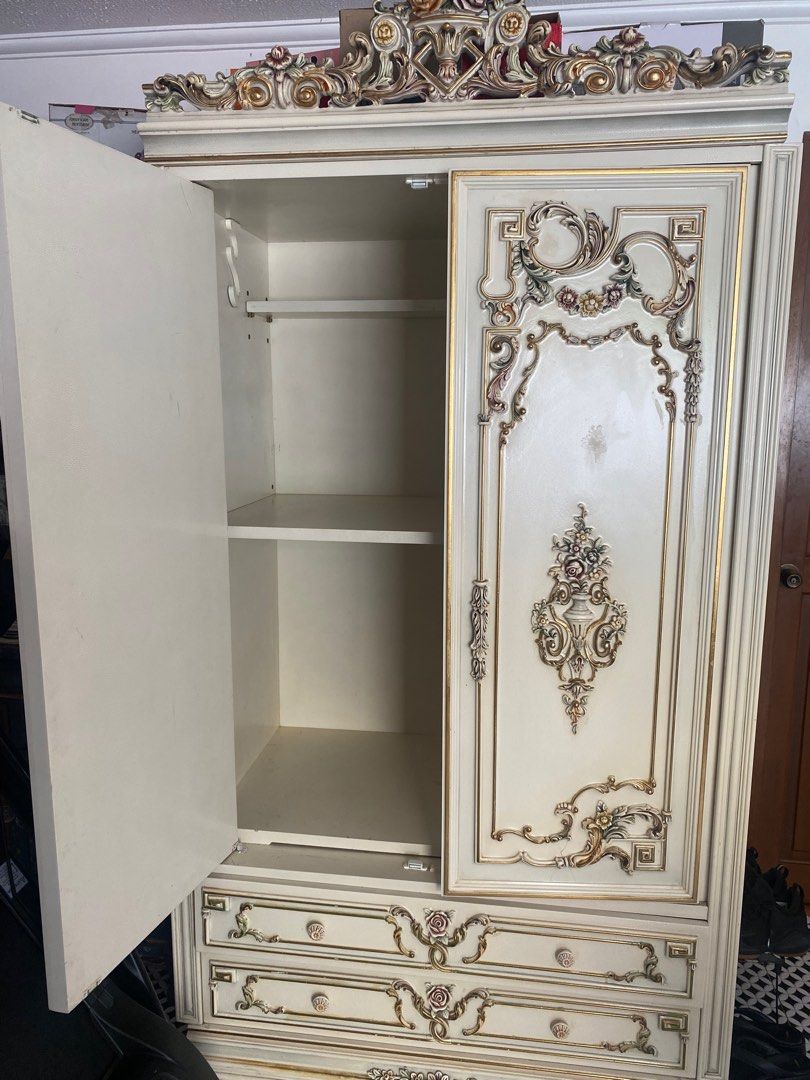 French Ornate Wardrobe Armoire Vintage, Furniture & Home Living