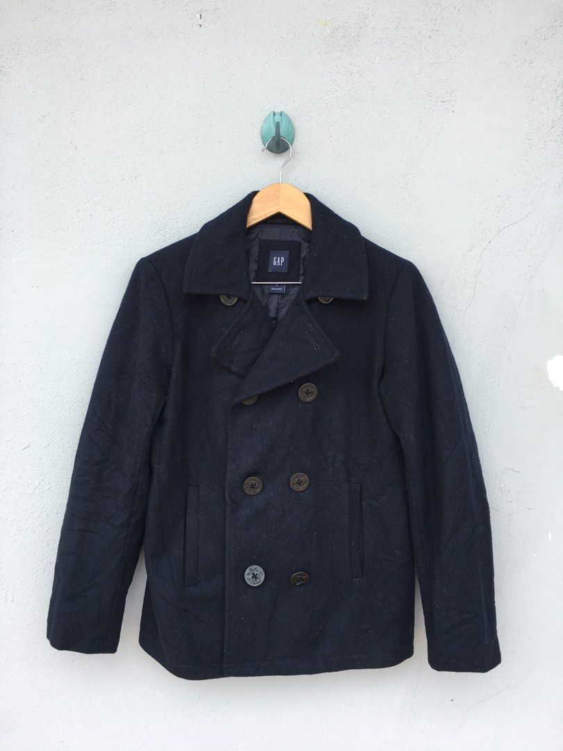 gap wool pea coat navy blue size S