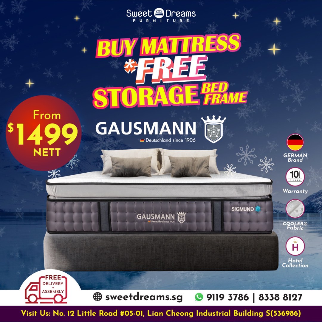 German Gausmann mattress/Buy mattress free storage bed frame/Cooling