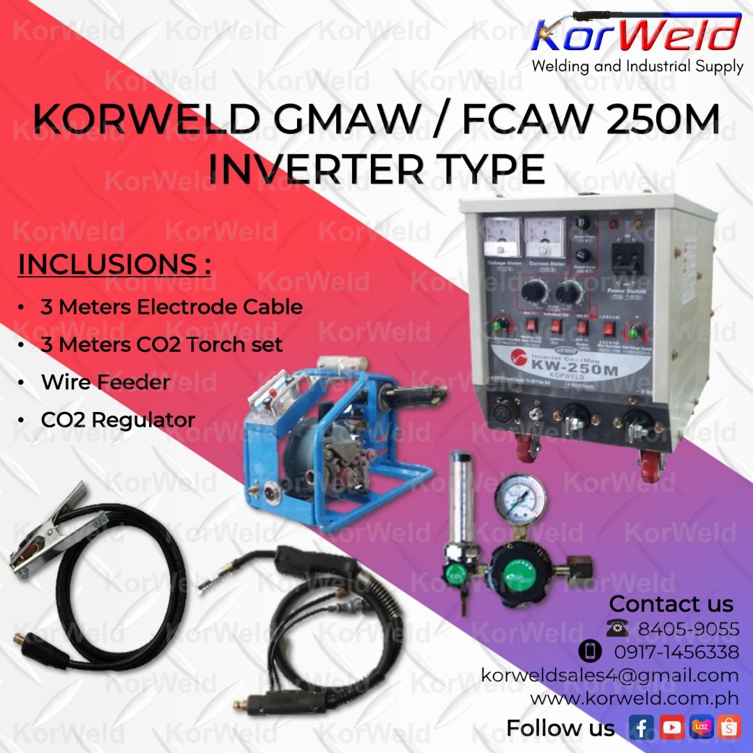 GMAW/FCAW Welding Machine Korweld 250A Inverter Type Set