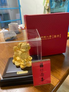 Gold 金飾 狗 中國人壽